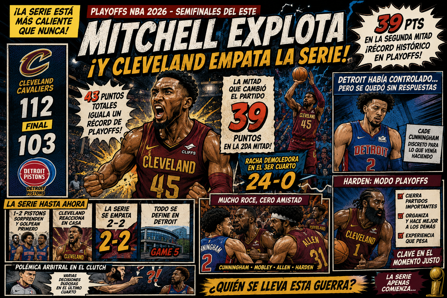Donovan Mitchell destroza a los Pistons