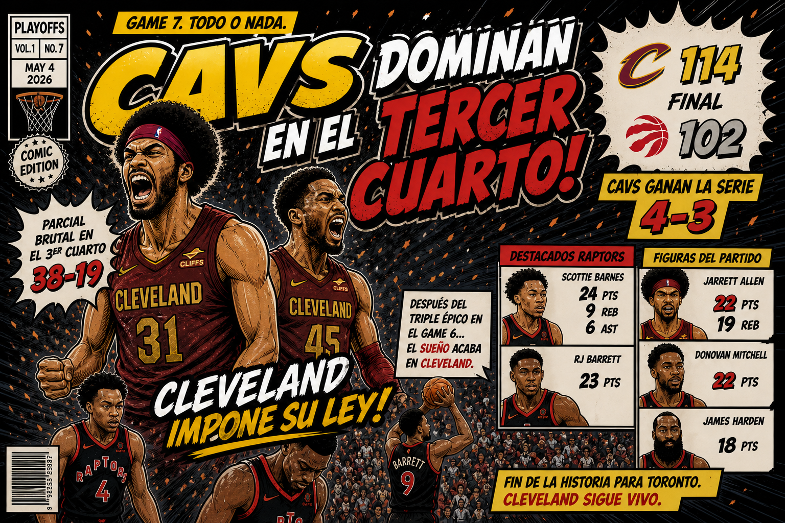 Cleveland elimina a los Raptors 